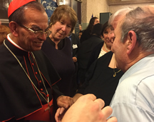 Cardinal Rosa Chavez with members of the Myers family