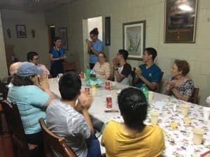One night, the graduating seniors shared dinner (and their hopes for the future) with the visitors