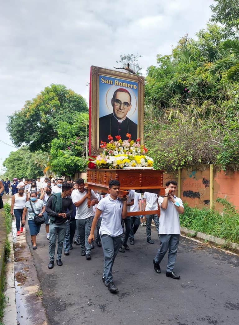 Romero Bday-procession students