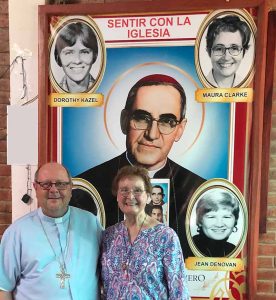 Bishop Malesic, Sr. Terrell, OSU, chapel of martyrs of 1980